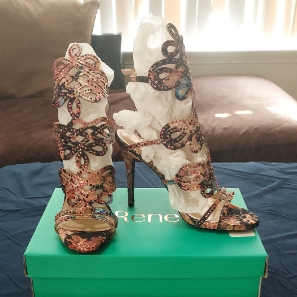 J.Renee Floral Stiletto Heels in Beige